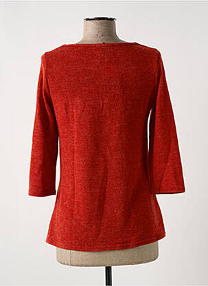 Pull tissage chiné manches 3/4 orange MULTIPLES femme