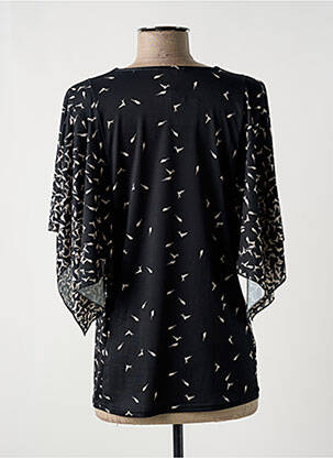 Blouse imprimé fantaisie manches 3/4 noir MULTIPLES femme