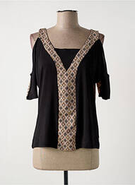 T-shirt manches 3/4 manches 3/4 noir MULTIPLES femme