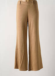 Pantalon large taille haute taille haute beige MULTIPLES femme