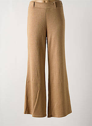 Pantalon large taille haute taille haute beige MULTIPLES femme