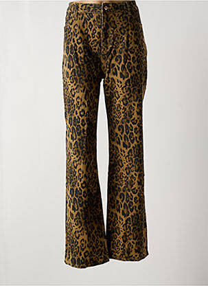 Jeans coupe large stretch taille haute marron MULTIPLES femme