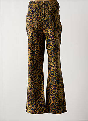 Jeans coupe large stretch taille haute marron MULTIPLES femme