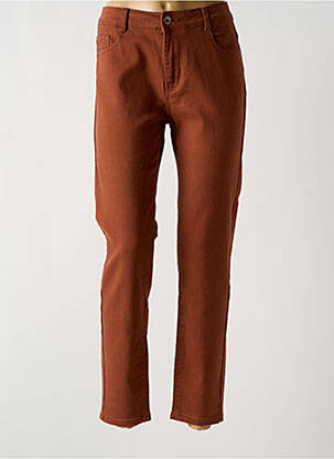 Pantalon slim stretch taille normale marron MULTIPLES femme