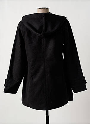 Manteau long coupe cintrée a capuche noir MULTIPLES femme