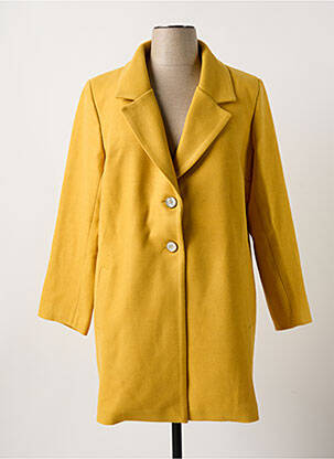 Manteau long coupe droite sans capuche jaune MULTIPLES femme