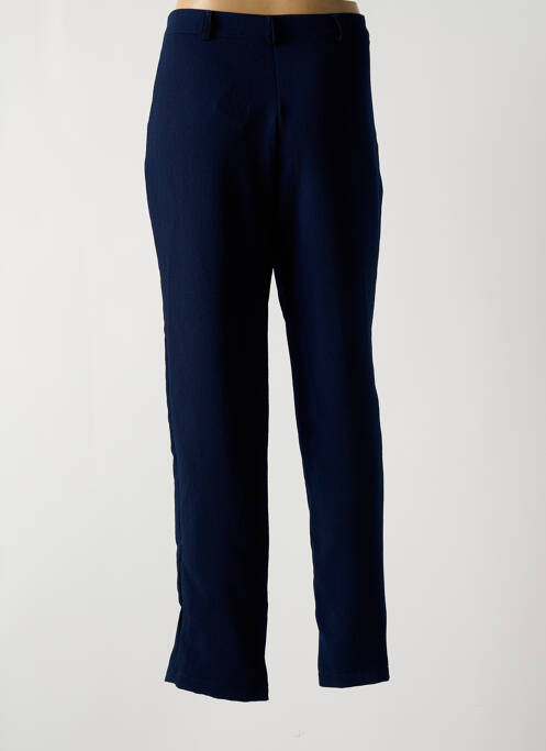 Pantalon droit tissage crêpe taille haute bleu MULTIPLES femme