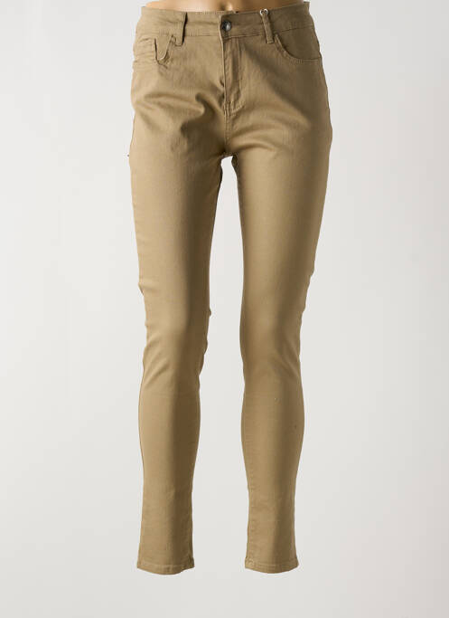 Pantalon slim beige MULTIPLES pour femme
