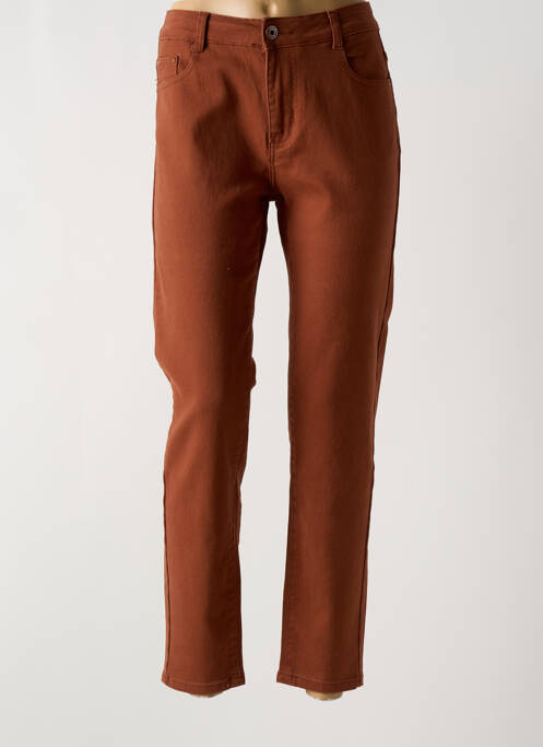 Pantalon slim marron MULTIPLES pour femme