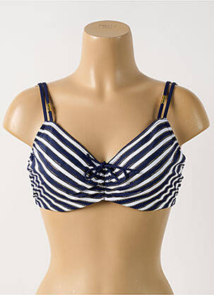 Haut de maillot de bain stretch haut soutien-gorge emboitant bleu PRIMADONNA femme