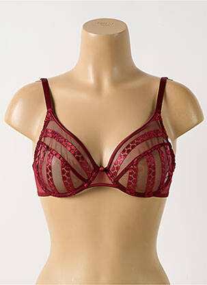 Soutien-gorge effet matière satinée haut soutien-gorge emboitant rouge IMPLICITE femme