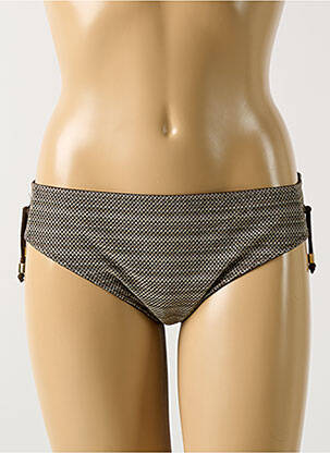 Bas de maillot de bain effet matière satinée culotte marron PRIMADONNA femme