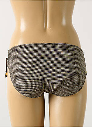 Bas de maillot de bain effet matière satinée culotte marron PRIMADONNA femme