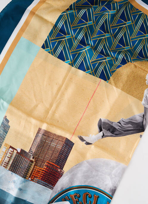 Echarpe bleu POCHETTE SQUARE femme