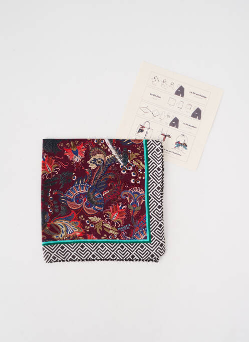 Foulard rouge POCHETTE SQUARE pour femme