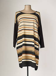 Robe mi-longue manches longues manches longues noir G!OZE femme