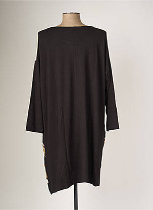 Robe mi-longue manches longues manches longues noir G!OZE femme