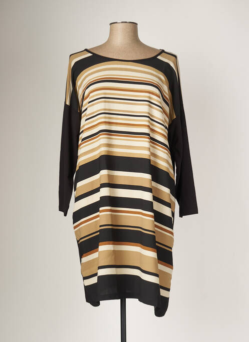 Robe mi-longue manches longues manches longues noir G!OZE femme