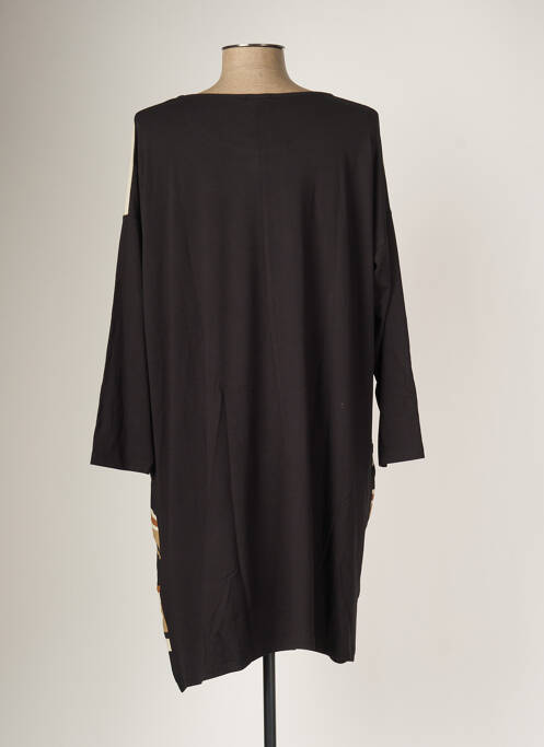 Robe mi-longue manches longues manches longues noir G!OZE femme