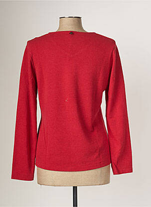 Pull col v manches longues rouge MALOKA femme