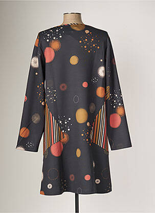 Robe mi-longue manches longues manches longues noir G!OZE femme