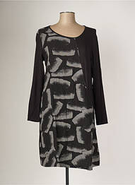 Robe mi-longue manches longues manches longues noir G!OZE femme
