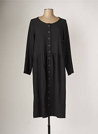Robe mi-longue coupe fluide manches longues noir G!OZE femme
