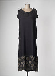 Robe longue manches longues manches longues noir G!OZE femme