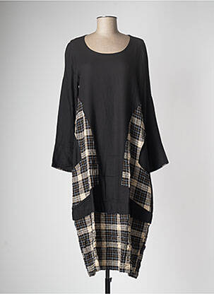 Robe longue manches longues manches longues noir G!OZE femme