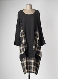 Robe longue manches longues manches longues noir G!OZE femme