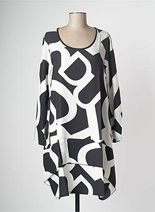 Robe mi-longue coupe fluide manches longues noir G!OZE femme