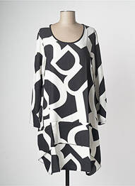 Robe mi-longue coupe fluide manches longues noir G!OZE femme
