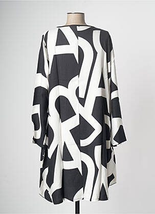 Robe mi-longue coupe fluide manches longues noir G!OZE femme