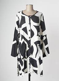 Robe mi-longue coupe fluide manches longues noir G!OZE femme