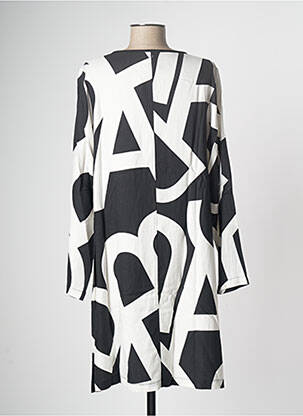 Robe mi-longue coupe fluide manches longues noir G!OZE femme