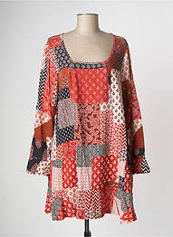 Robe courte coupe évasée manches longues rouge G!OZE femme