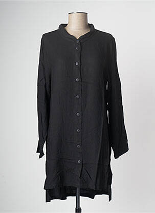 Robe courte coupe fluide manches longues noir G!OZE femme