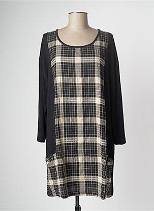 Robe courte manches longues manches longues noir G!OZE femme