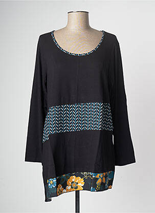 Tunique manches longues tissage crêpe noir G!OZE femme