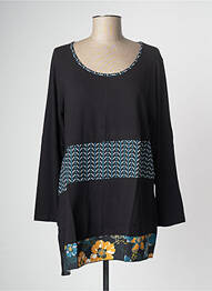 Tunique manches longues tissage crêpe noir G!OZE femme