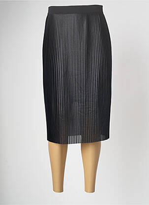 Jupe mi-longue coupe droite noir PAUL BRIAL femme