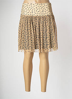 Jupe courte coupe évasée jaune PAUL BRIAL femme