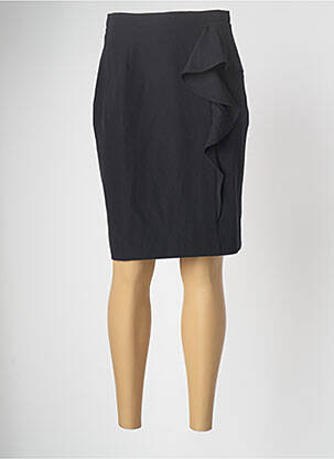 Jupe mi-longue coupe droite noir PAUL BRIAL femme