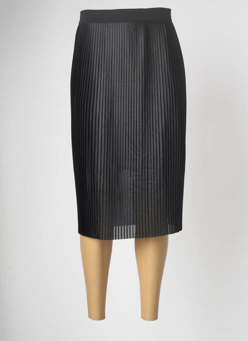 Jupe mi-longue coupe droite noir PAUL BRIAL femme