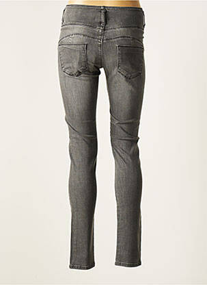 Jeans coupe slim broderie rivets taille normale gris PAUL BRIAL femme