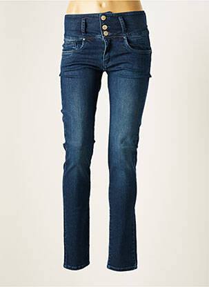 Jeans coupe slim broderie rivets taille normale bleu PAUL BRIAL femme