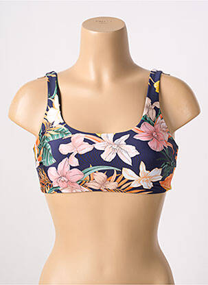 Haut de maillot de bain bretelles élastiquées brassieres bleu ROSA FAIA femme