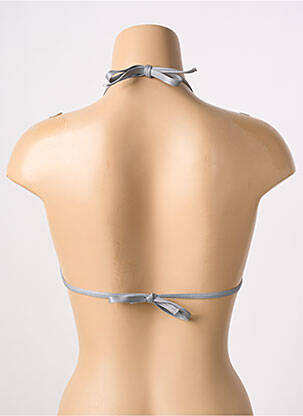 Haut de maillot de bain fermeture liens à nouer haut triangles gris LPB femme