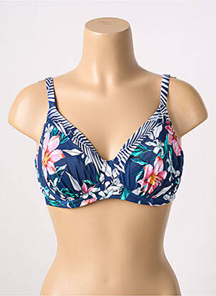 Haut de maillot de bain bretelles élastiquées ajustables bleu FANTASIE femme