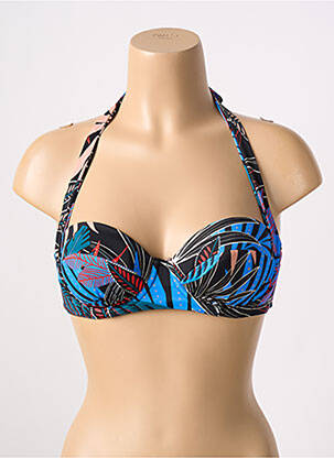 Haut de maillot de bain bretelles élastiquées bleu FANTASIE femme